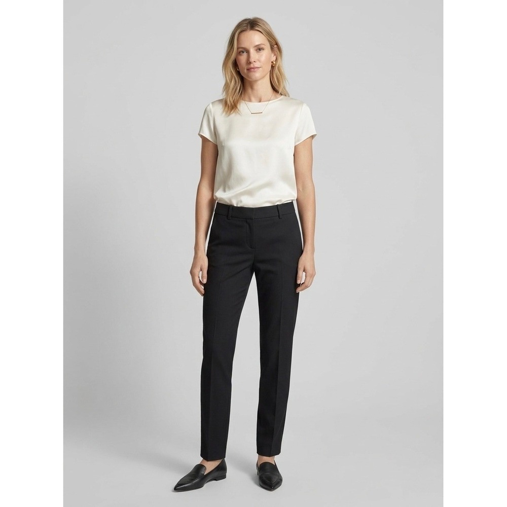 Vince Black Wool Blend Slim Tapered Tailored Trousers Dress Pants Size 2